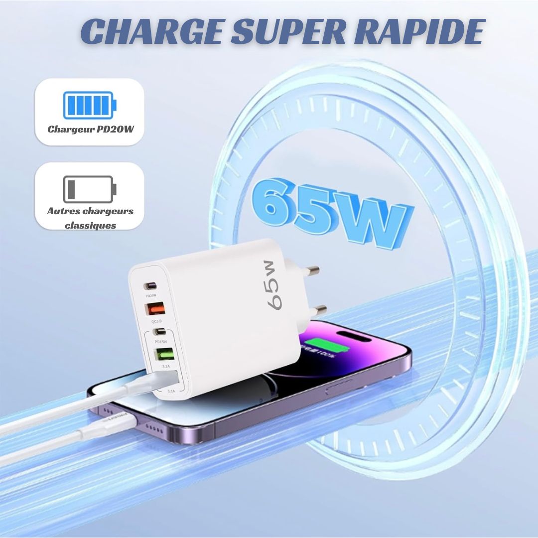 Chargeur Rapide 65W - 5 Ports