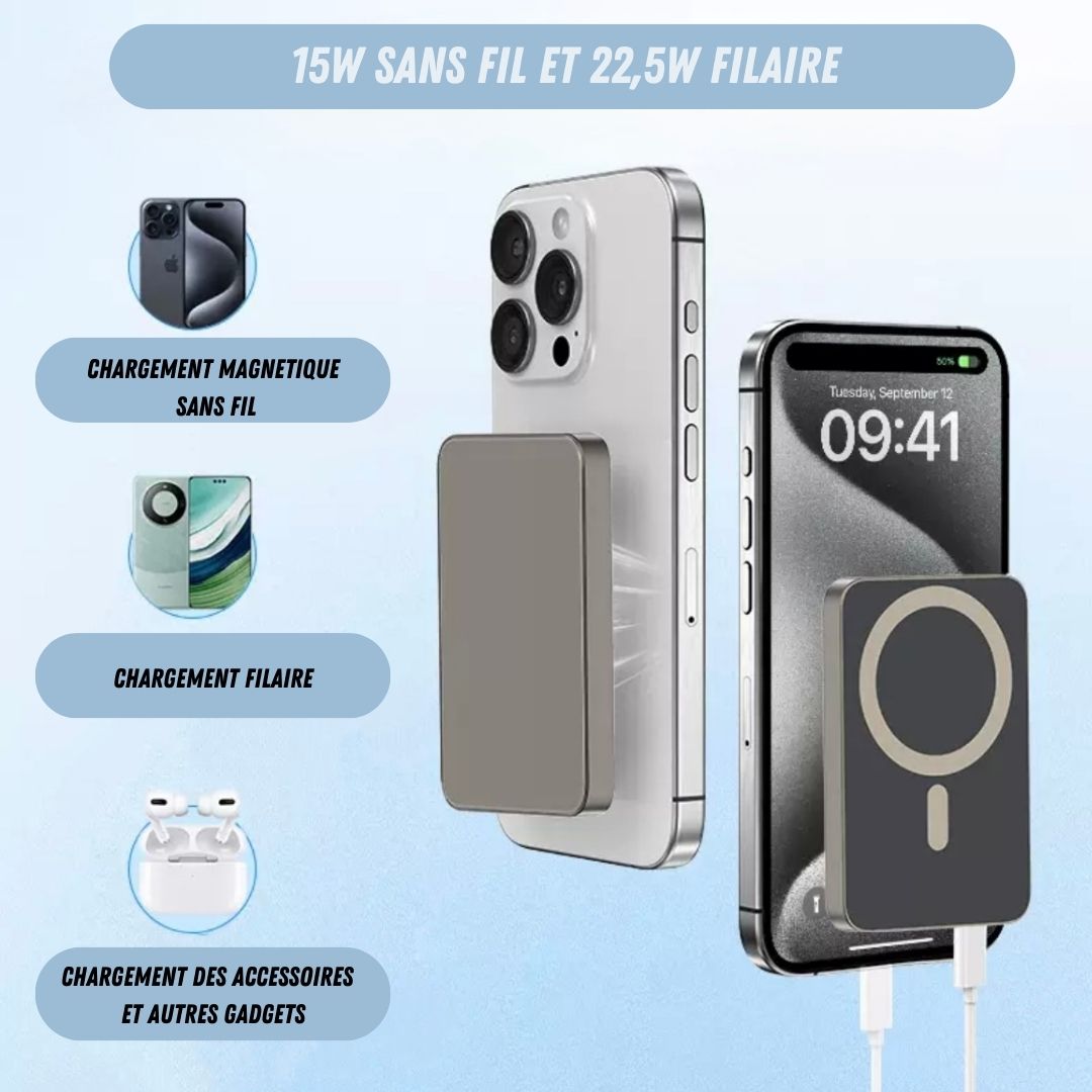 Batterie Externe Magnétique Ultra Plate 10 000mAh